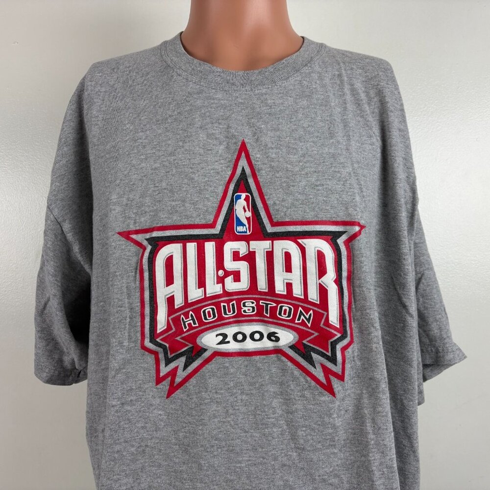 Vintage NBA All Star Game T Shirt Mens Size 2XL Grey Houston Basketball 2006